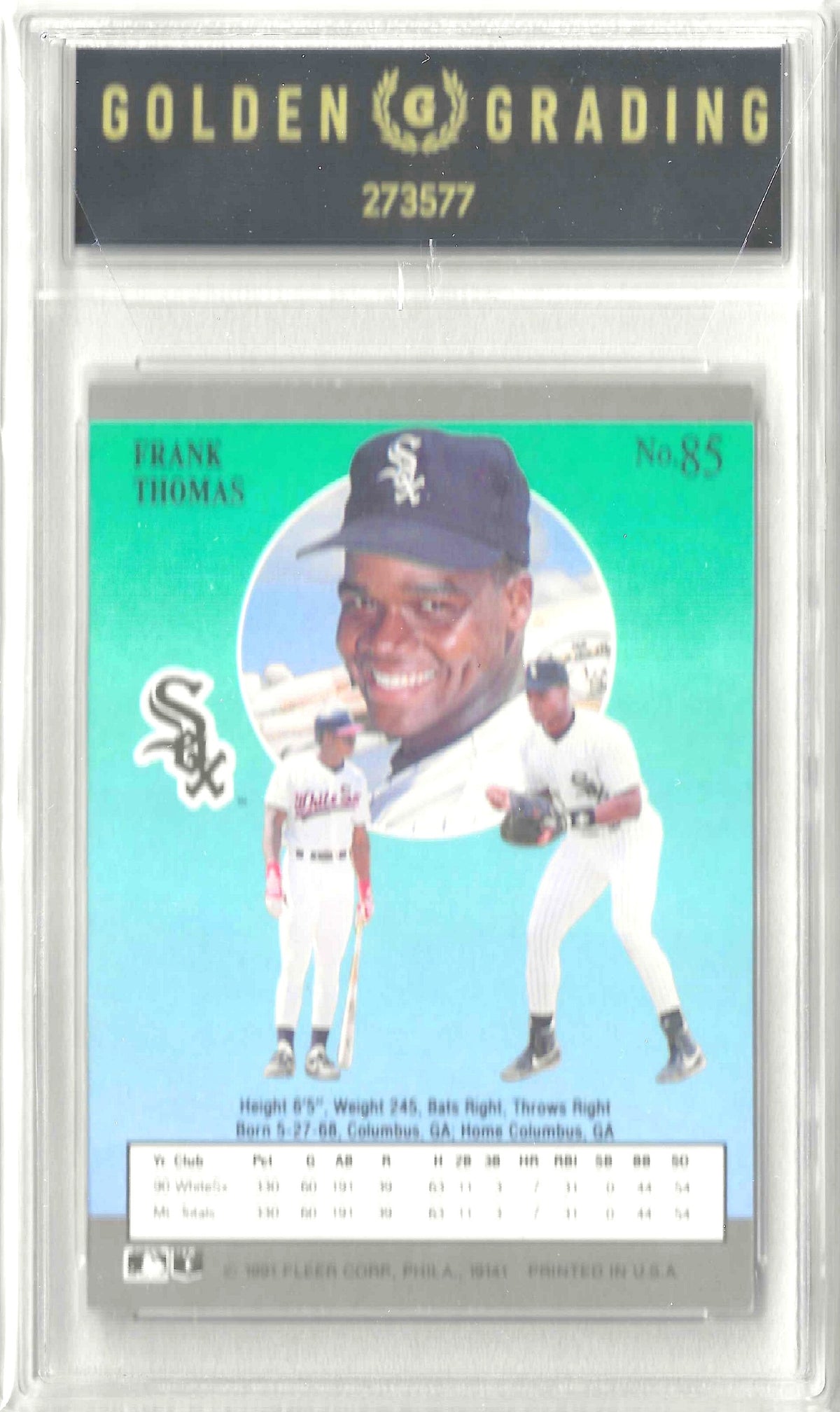 1991 Ultra #85 Frank Thomas Grade 9