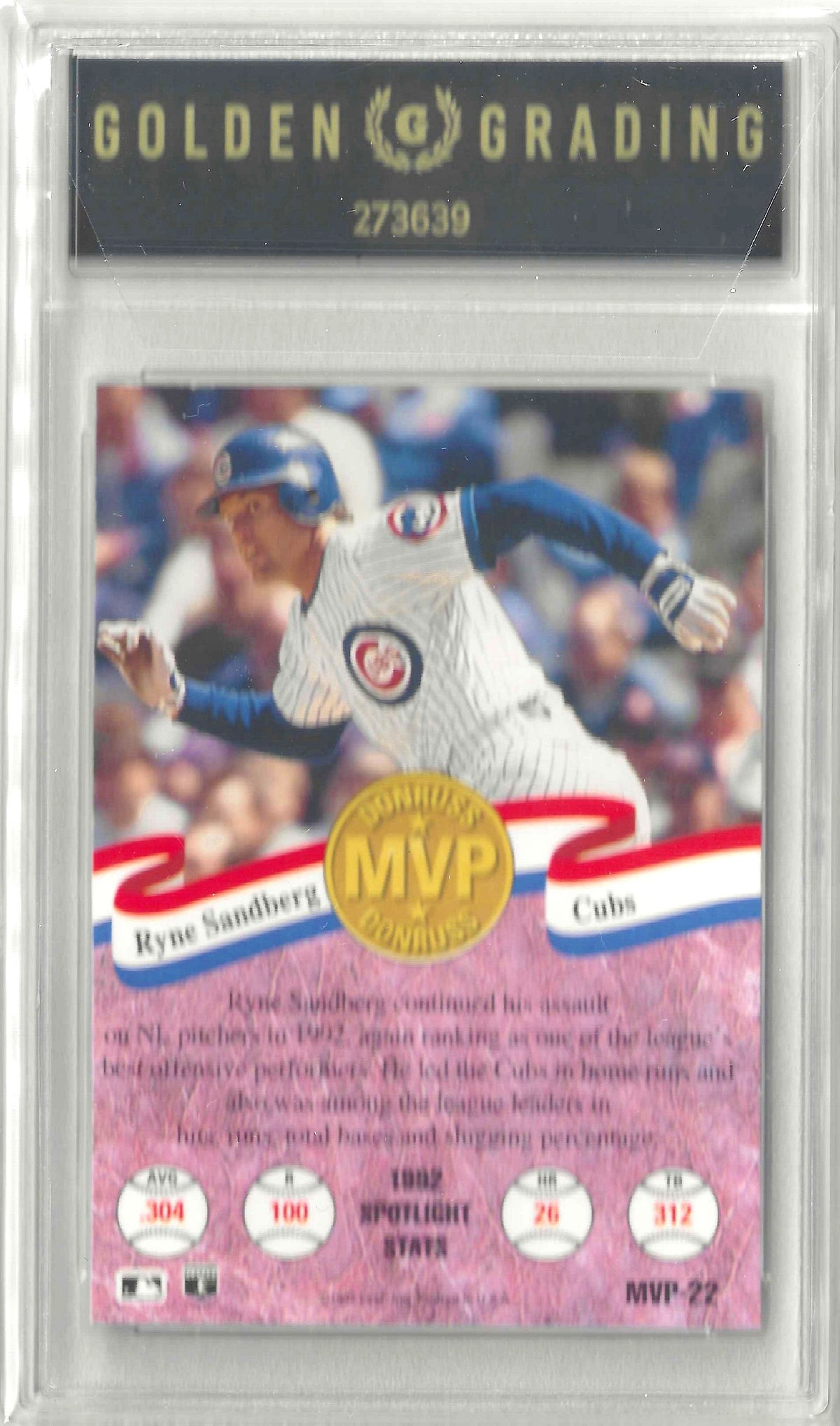 1993 Donruss #MVP-22 Ryne Sandberg MVPs Grade 8