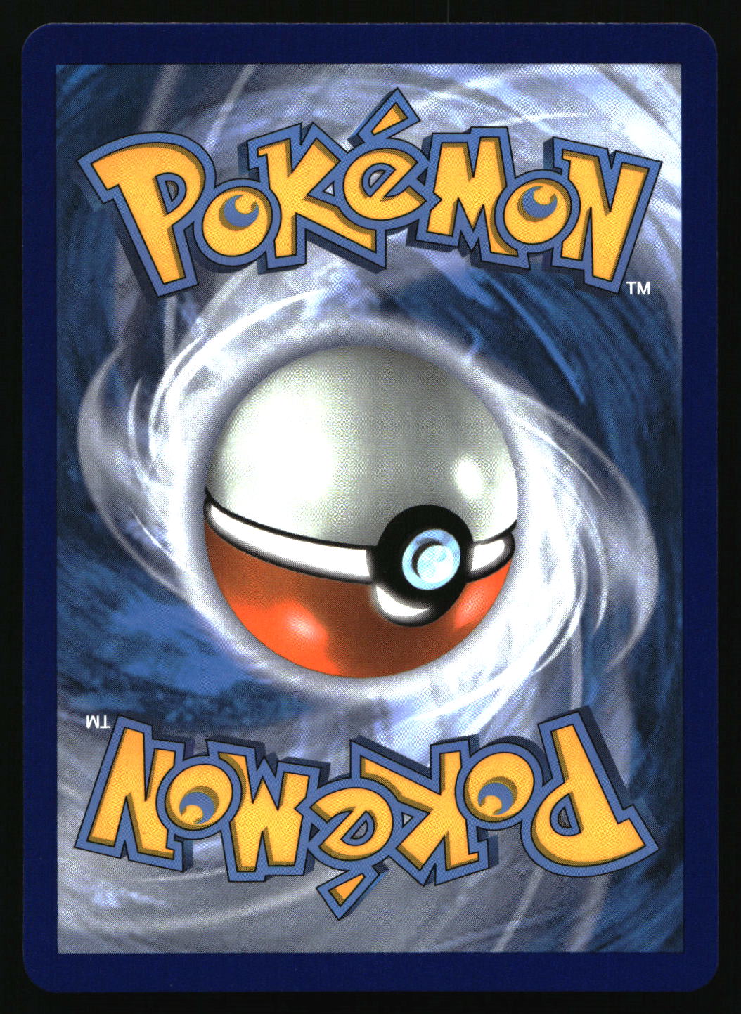 Pokémon trading card with a Poké Ball design on a blue background