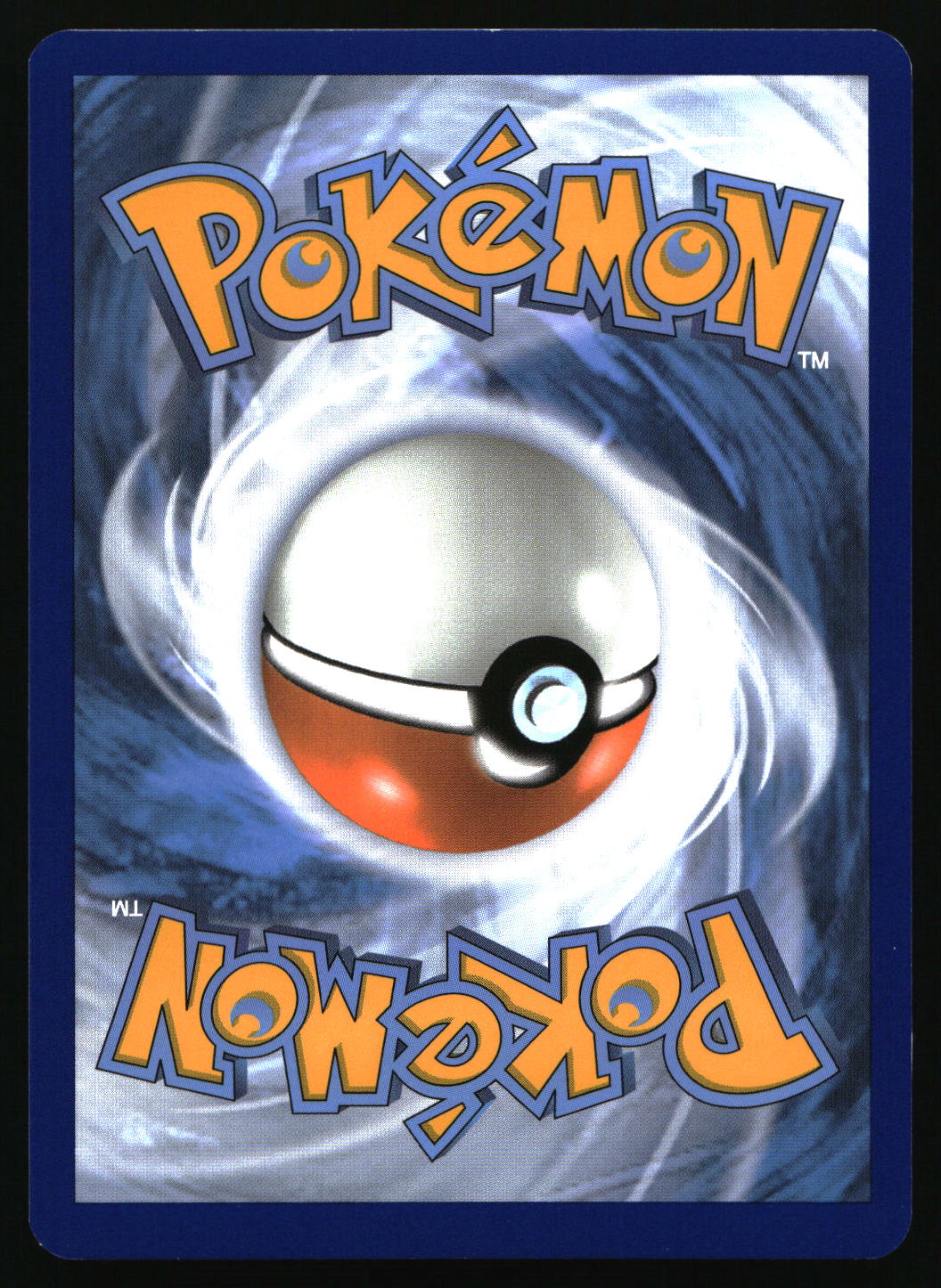 Pokémon trading card with a Poké Ball design on a blue background