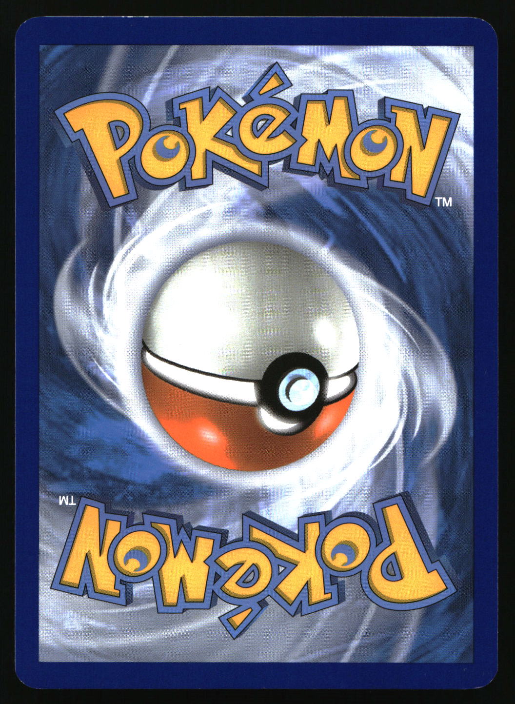 Pokémon trading card with a Poké Ball design on a blue background