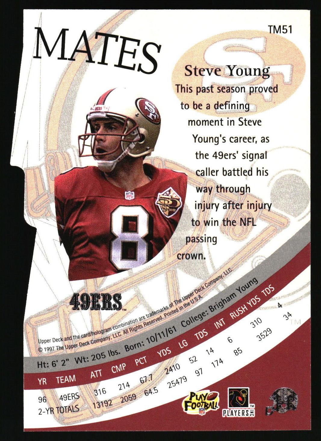 1997 Upper Deck #TM51 Steve Young Team Mates