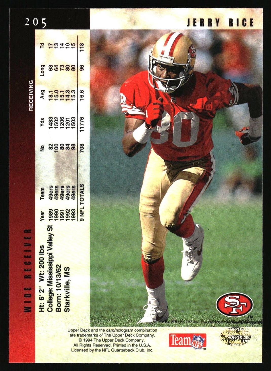 1994 Upper Deck #205 Jerry Rice