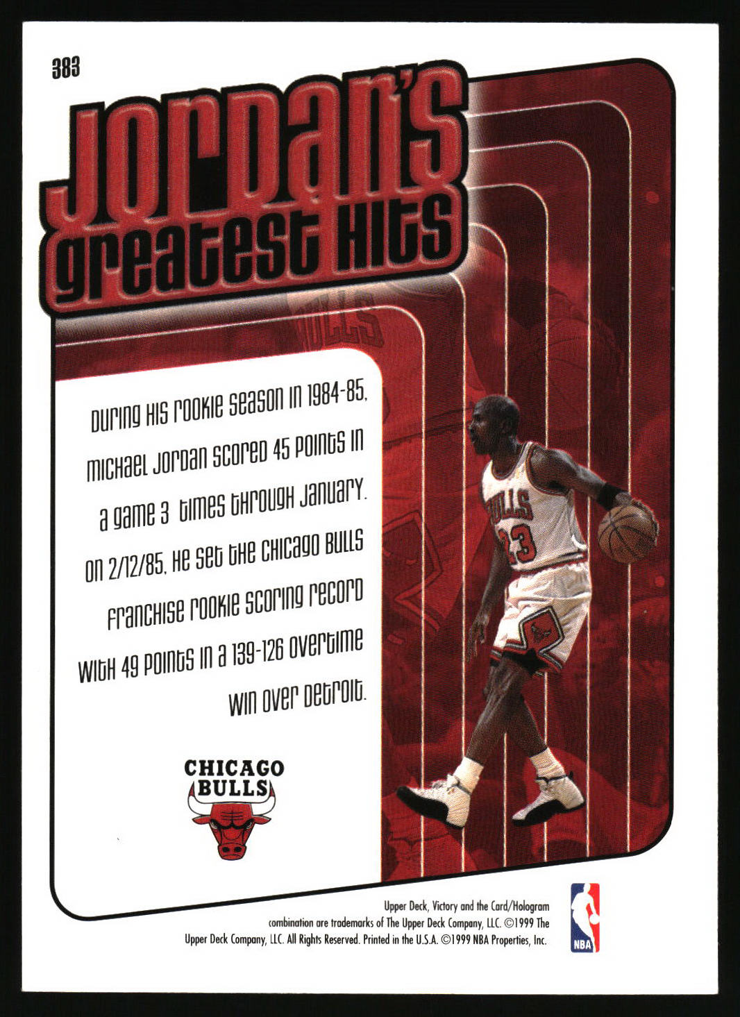 1999-00 Upper Deck Victory #383 Michael Jordan