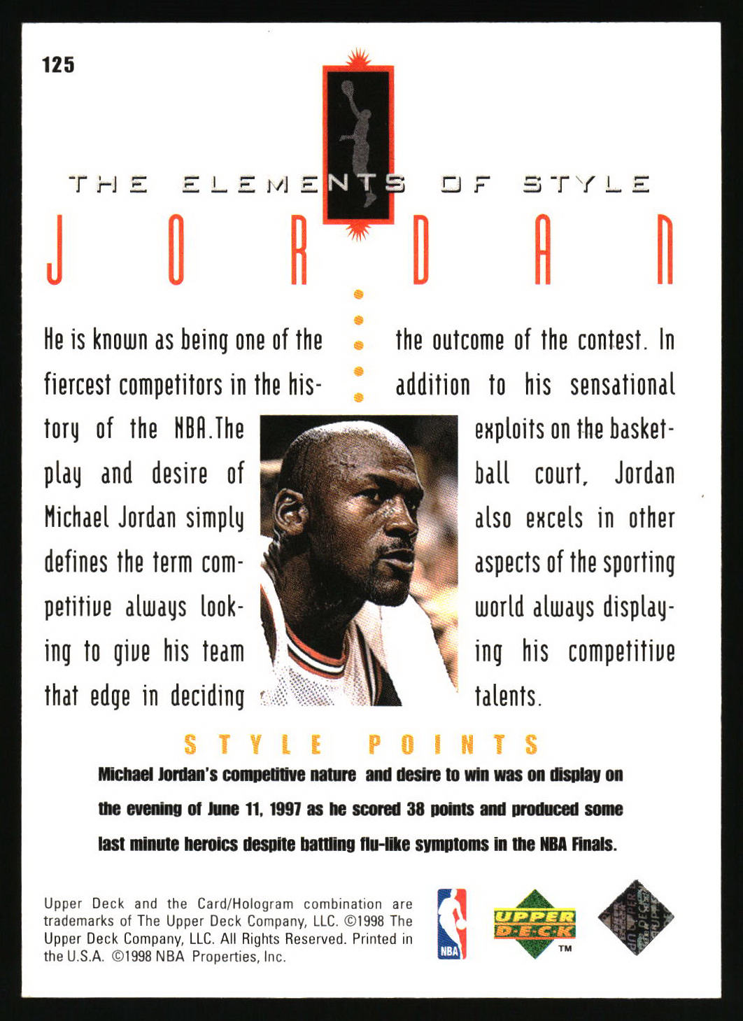 1998 Upper Deck Living Legend #125 Michael Jordan