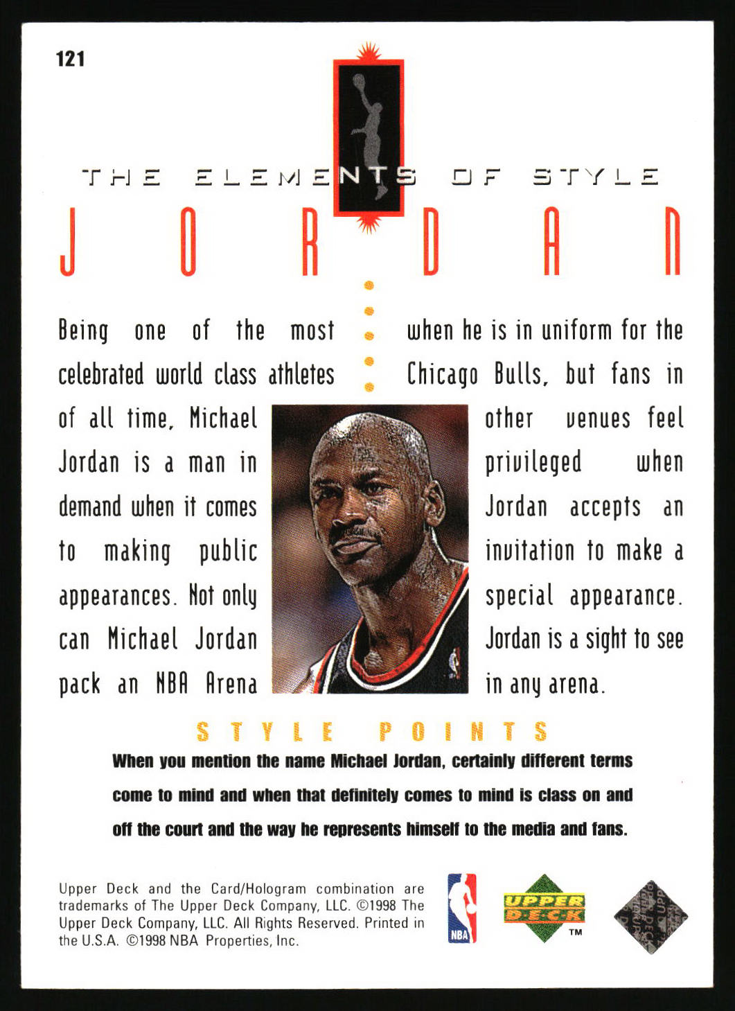 1998 Upper Deck Living Legend #121 Michael Jordan