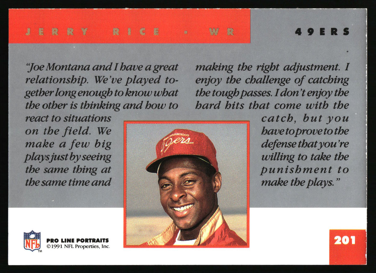 1991 Pro Line Portraits #201 Jerry Rice Pro Line Portraits National Convention