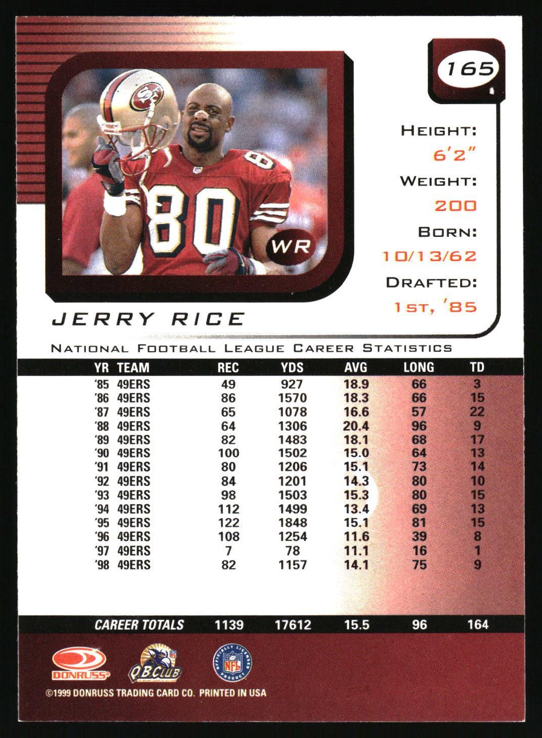 1999 Leaf Rookies & Stars #165 Jerry Rice