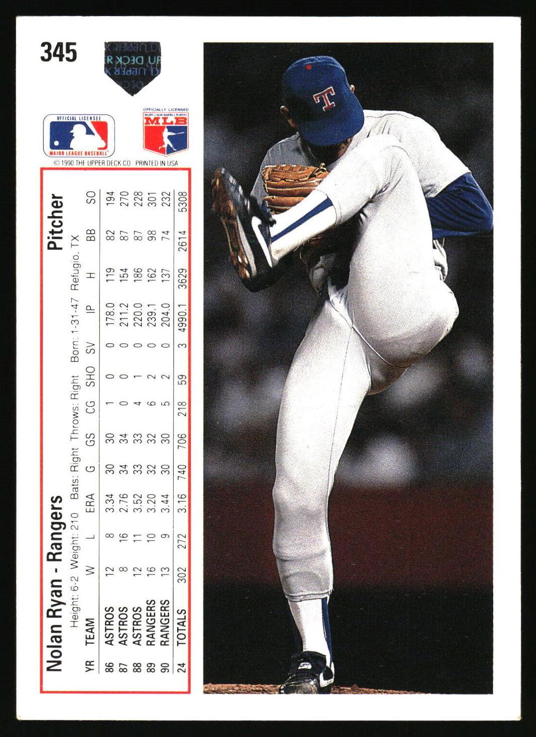 1991 Upper Deck #345 Nolan Ryan