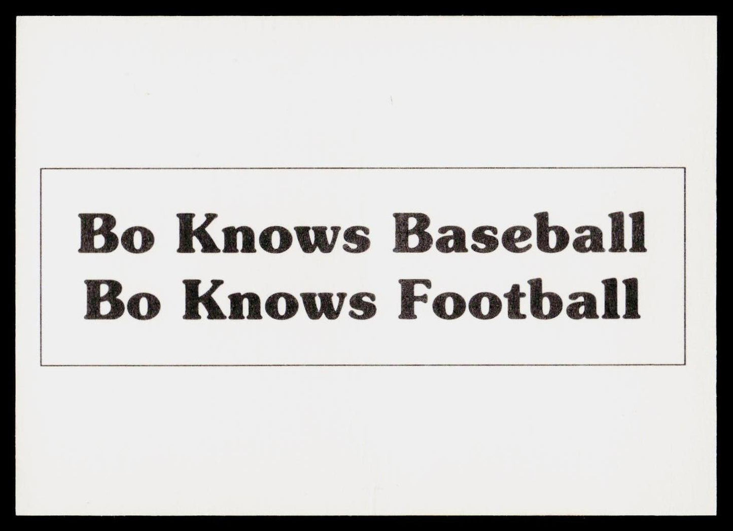 1989-90 All-Sports Superstars #NNO Bo Jackson Football and Baseball