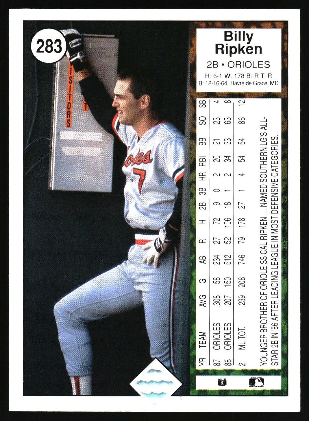 1989 Upper Deck #283 Billy Ripken