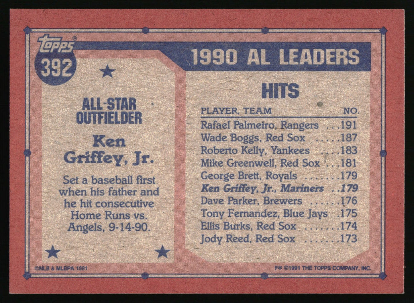 1991 Topps #392 Ken Griffey, Jr.