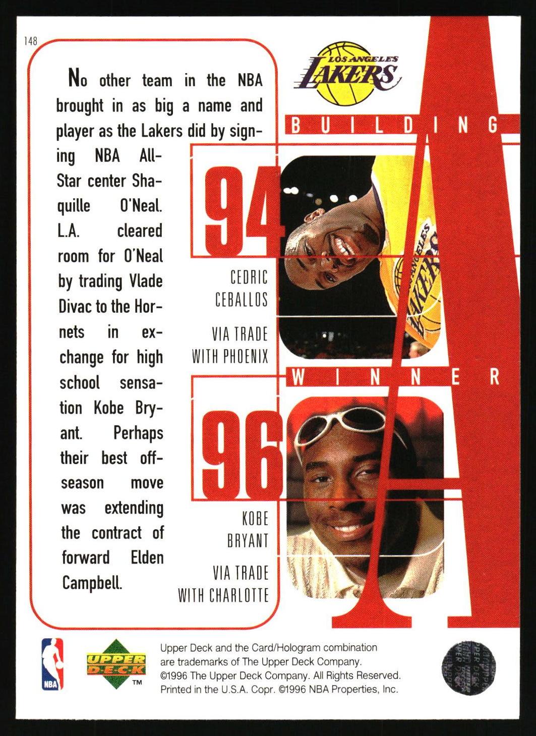 1996-97 Upper Deck #148 LA Lakers