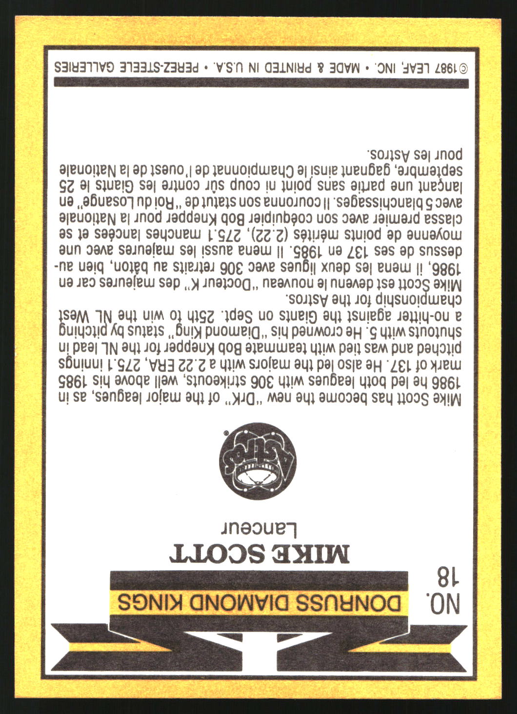 1987 Leaf #18 Mike Scott