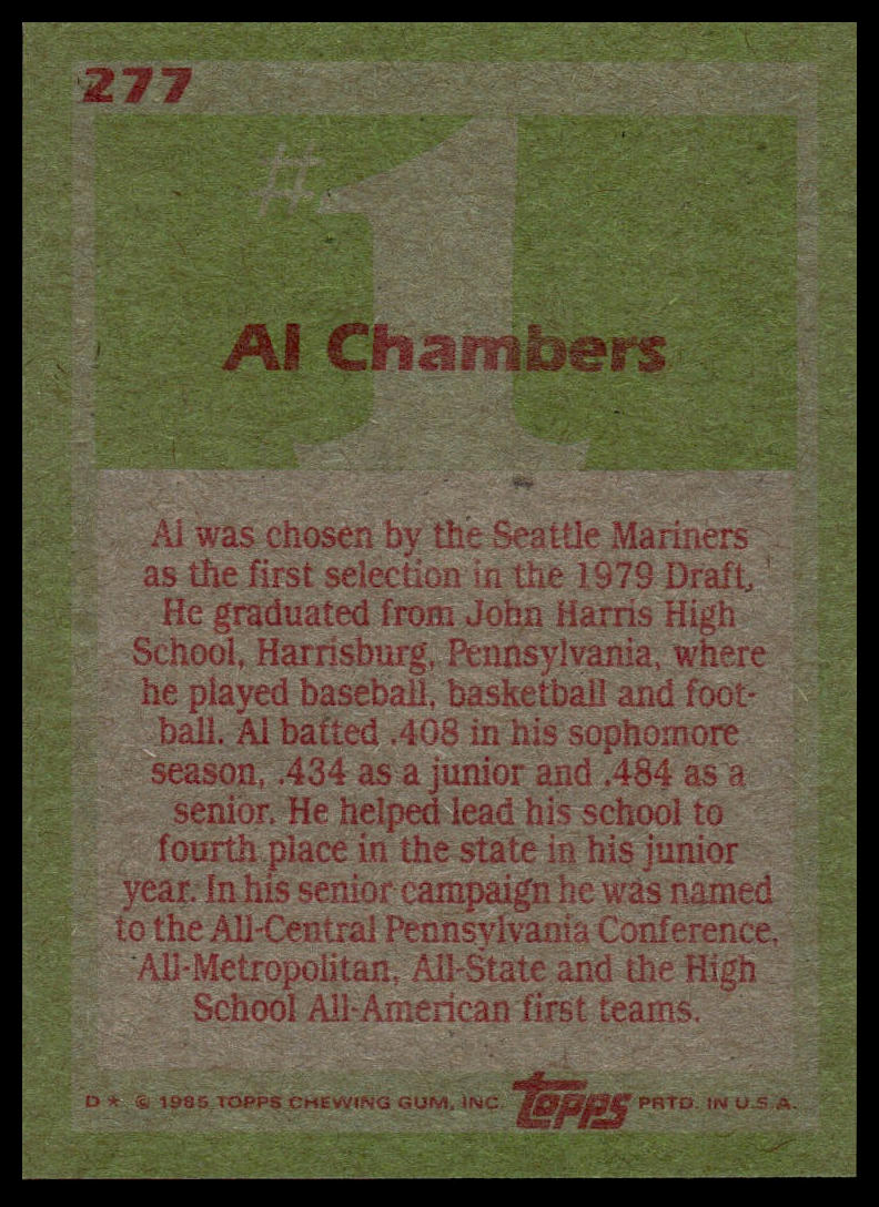 1985 Topps #277 Al Chambers