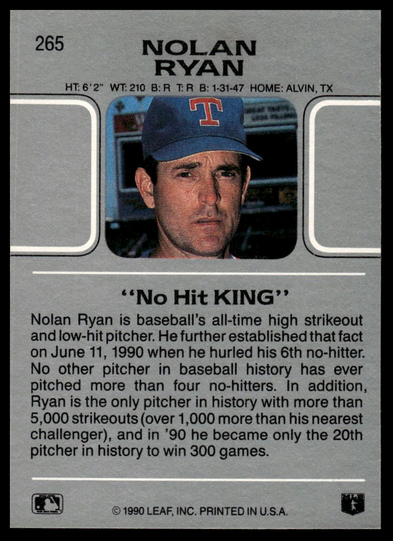 1990 Leaf #265 Nolan Ryan