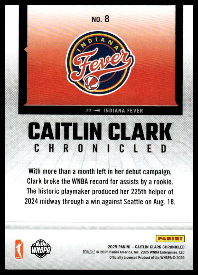 2025 Panini Caitlin Clark Chronicled #8 Caitlin Clark