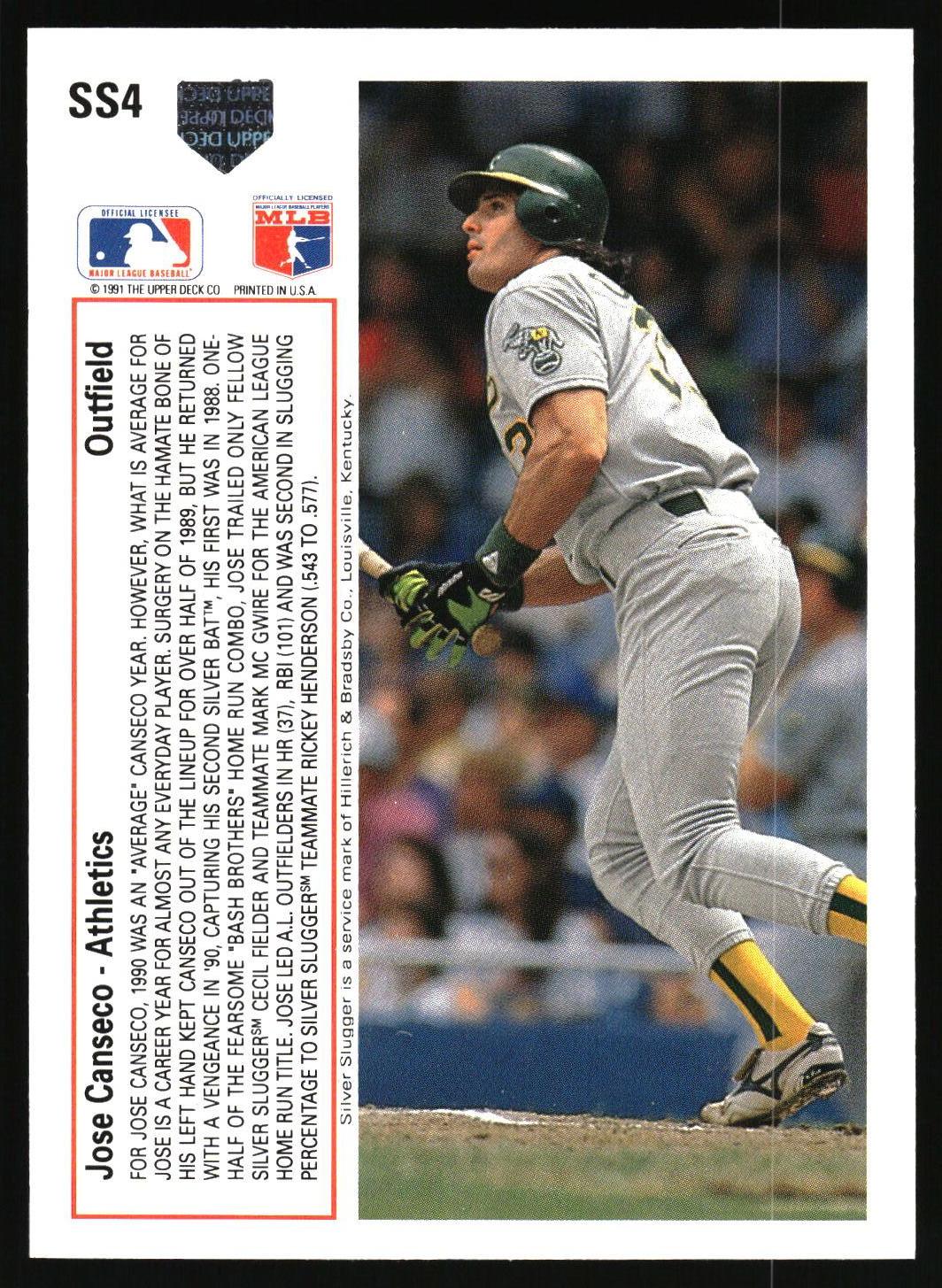 1991 Upper Deck #SS4 Jose Canseco Silver Sluggers