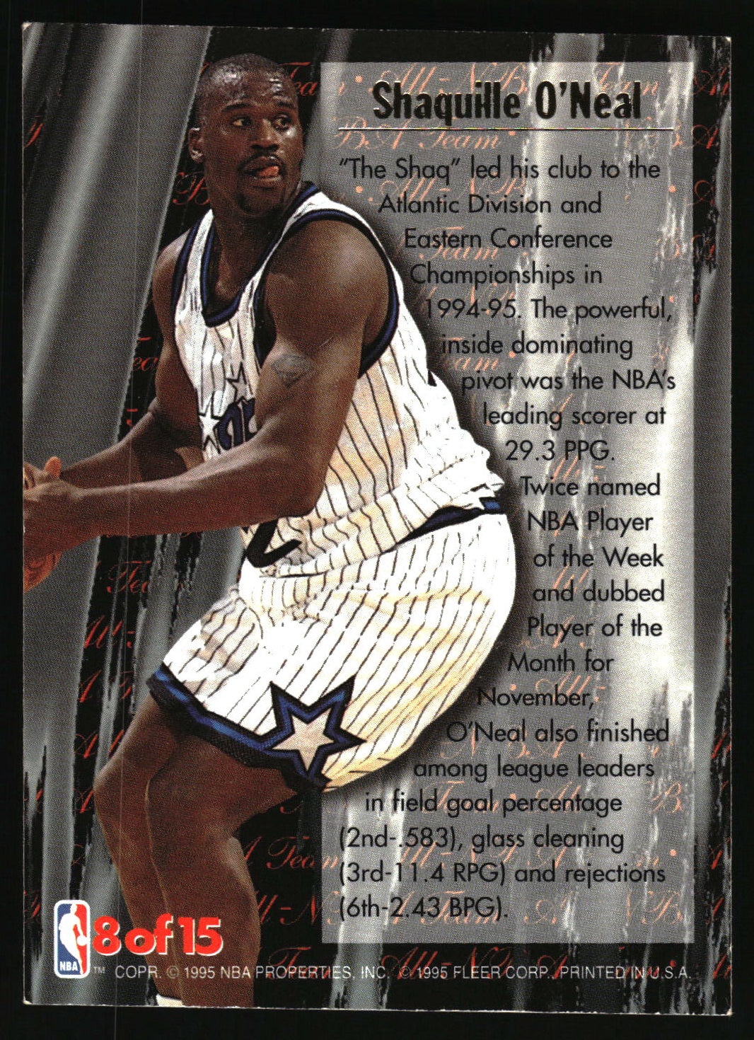 1995-96 Ultra #8 Shaquille O'Neal All-NBA