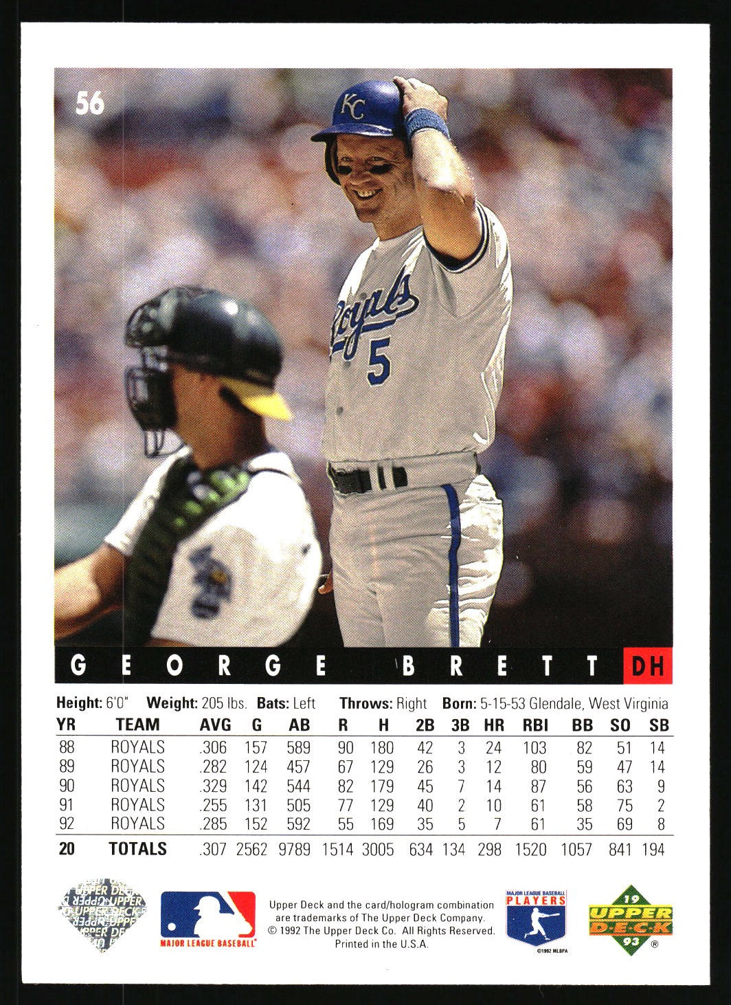1993 Upper Deck #56 George Brett Gold Hologram