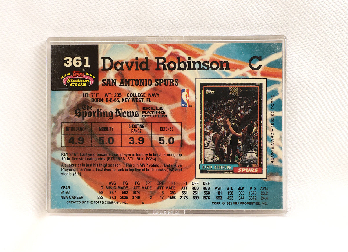1992-93 Stadium Club #361 David Robinson
