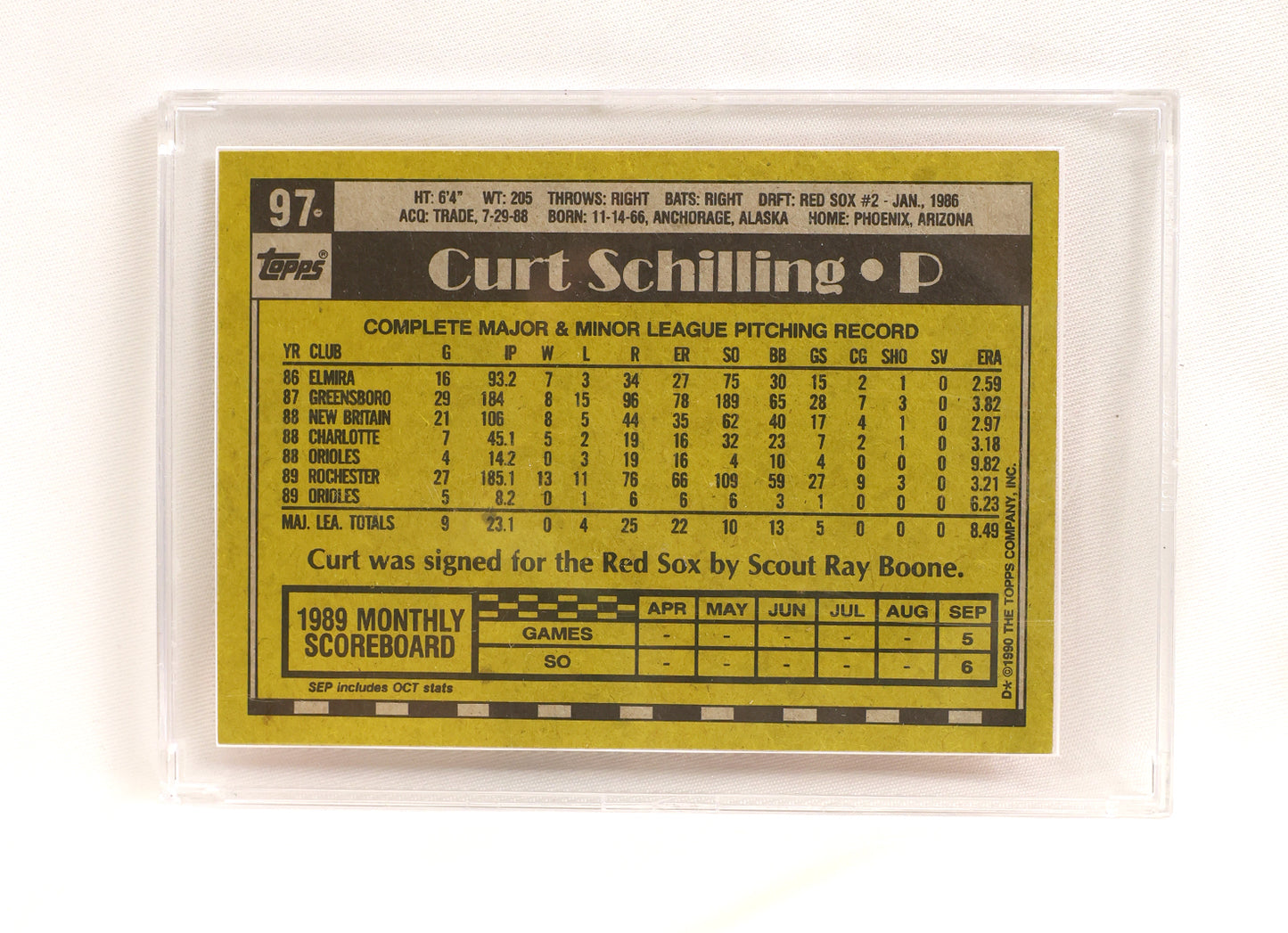 1990 Topps #97 Curt Schilling