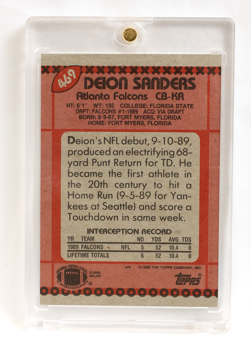 1990 Topps #469 Deion Sanders