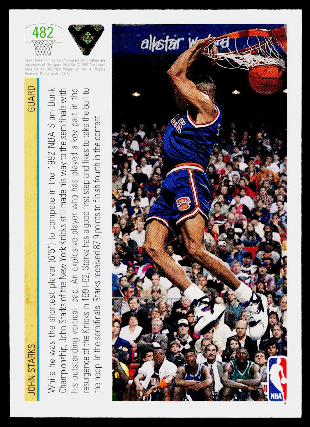 1991-92 Upper Deck #482 John Starks