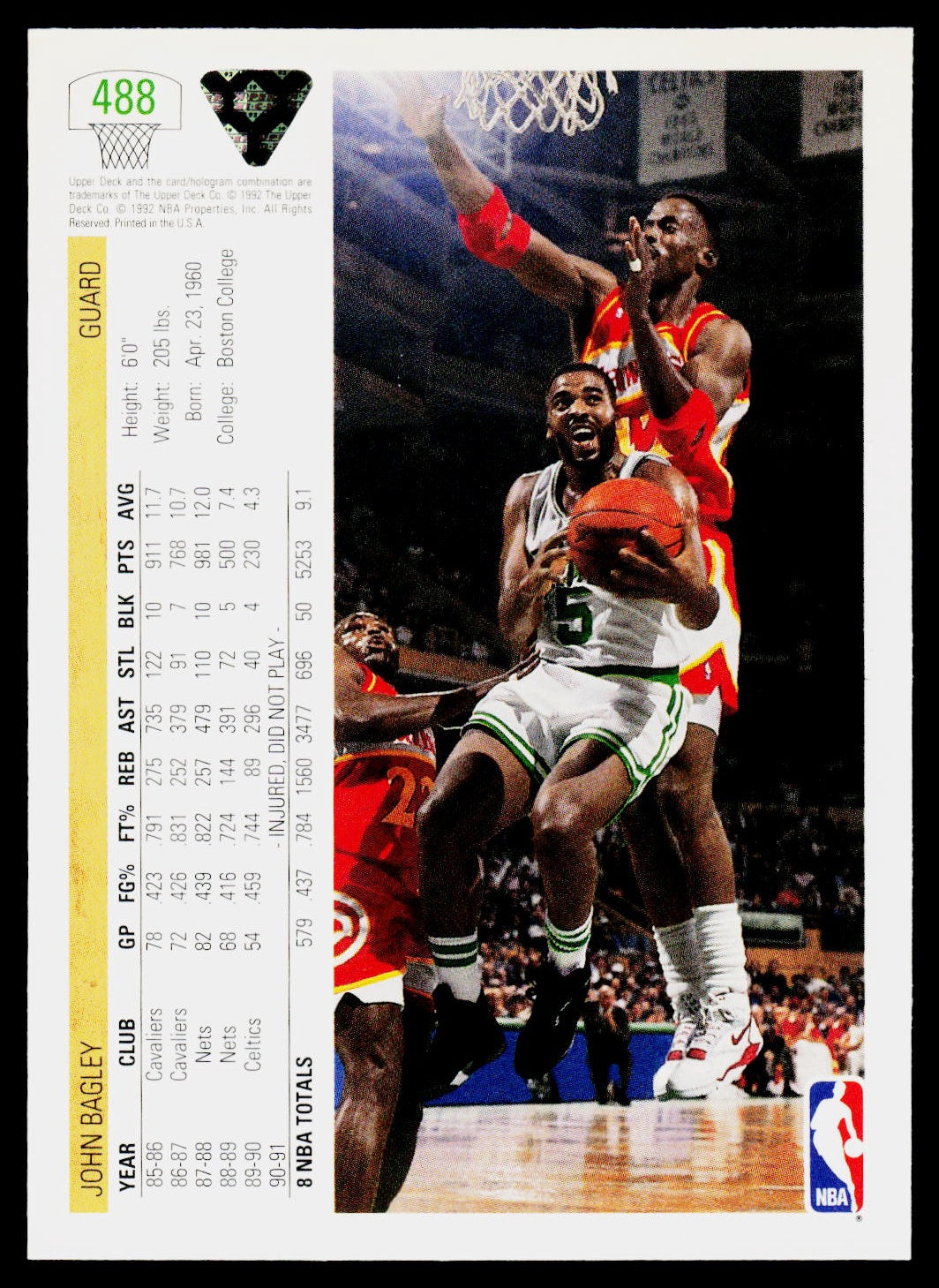 1991-92 Upper Deck #488 John Bagley