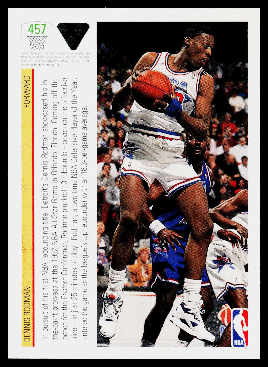 1991-92 Upper Deck #457 Dennis Rodman