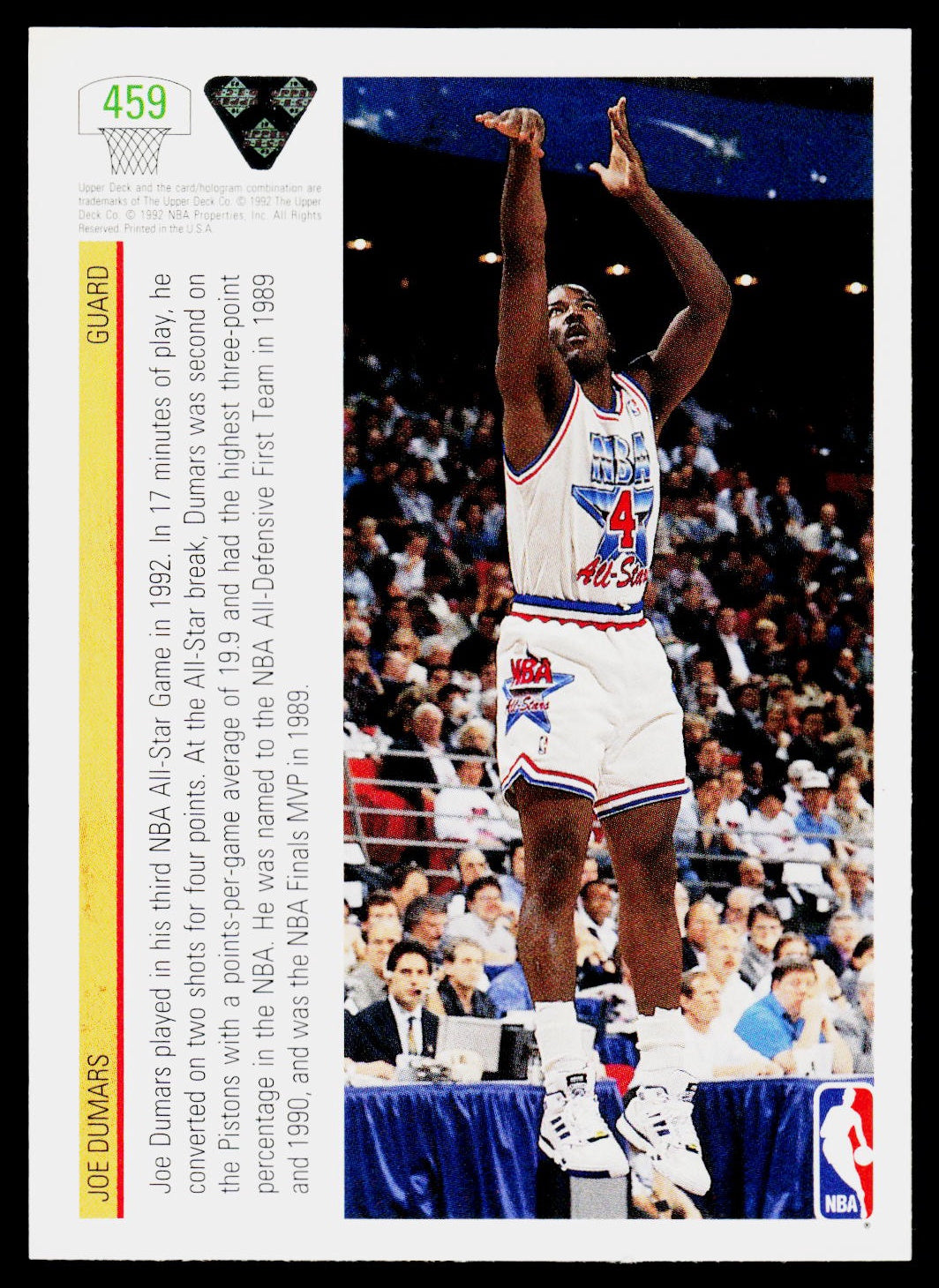 1991-92 Upper Deck #459 Joe Dumars