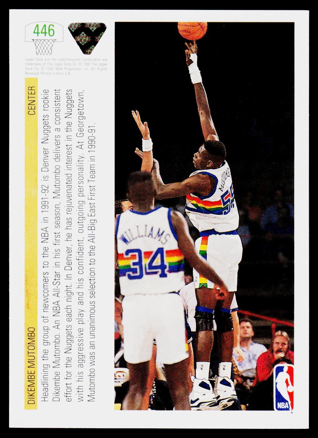1991-92 Upper Deck #446 Dikembe Mutombo