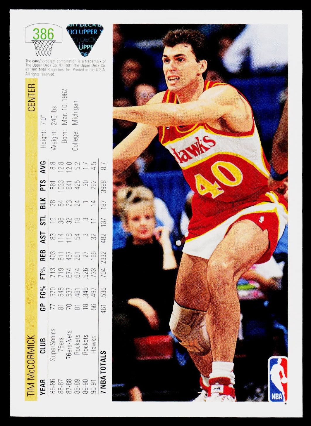 1991-92 Upper Deck #386 Tim McCormick