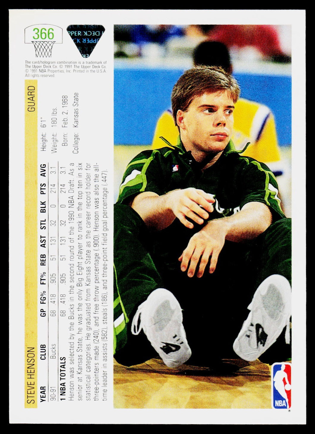 1991-92 Upper Deck #366 Steve Henson