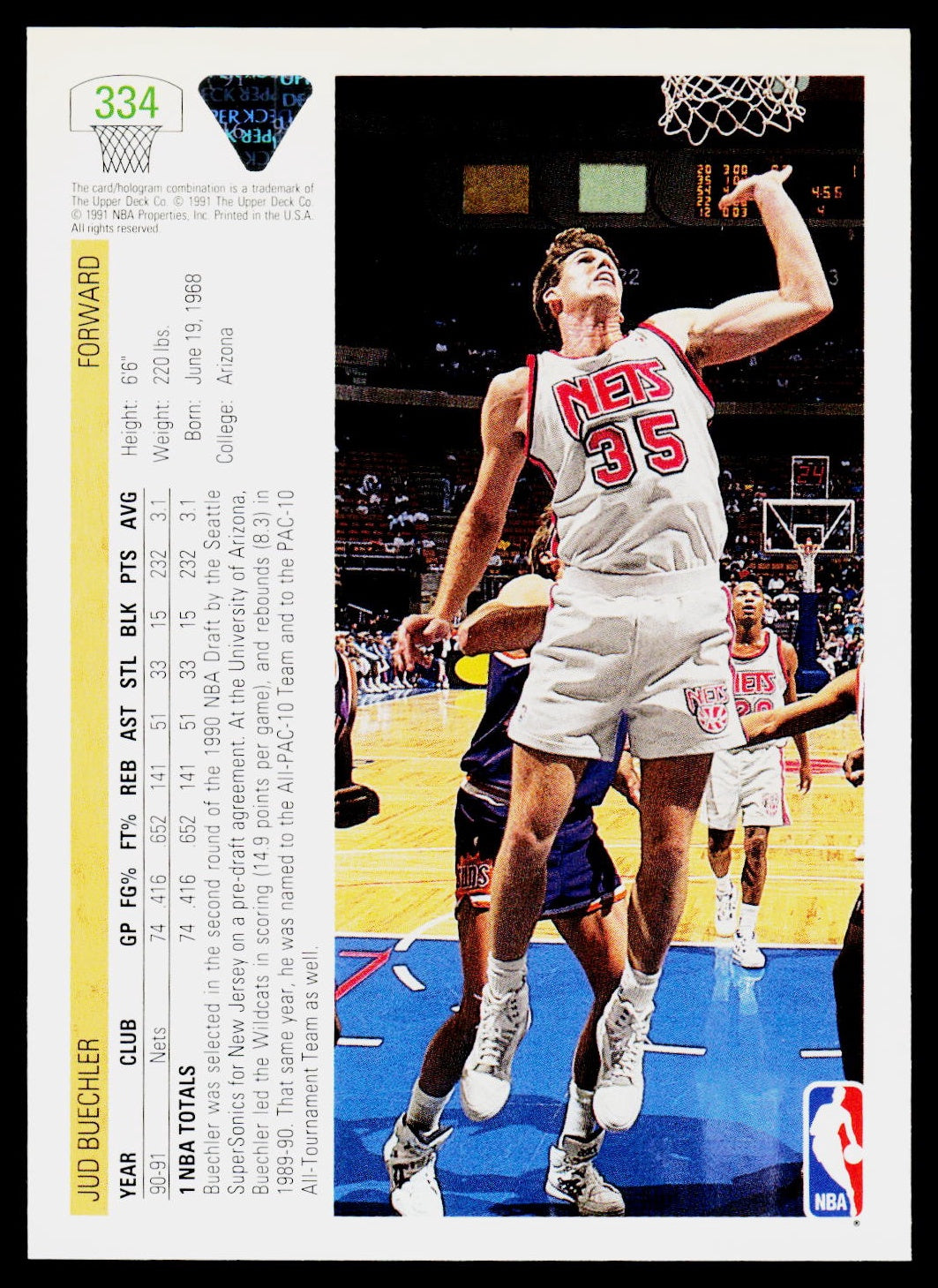 1991-92 Upper Deck #334 Jud Buechler