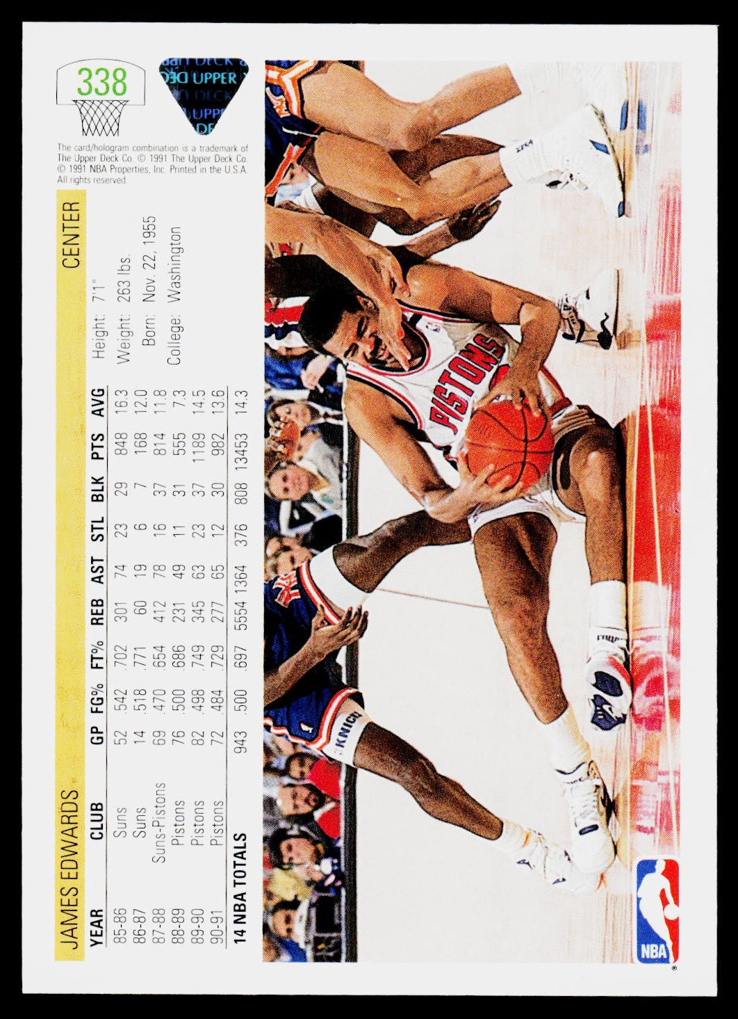 1991-92 Upper Deck #338 James Edwards