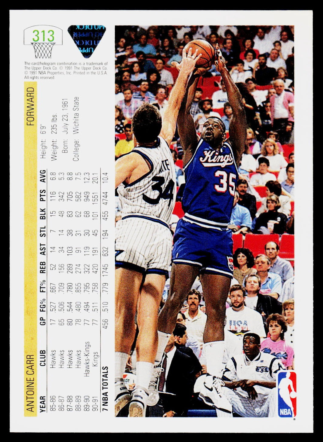 1991-92 Upper Deck #313 Antoine Carr