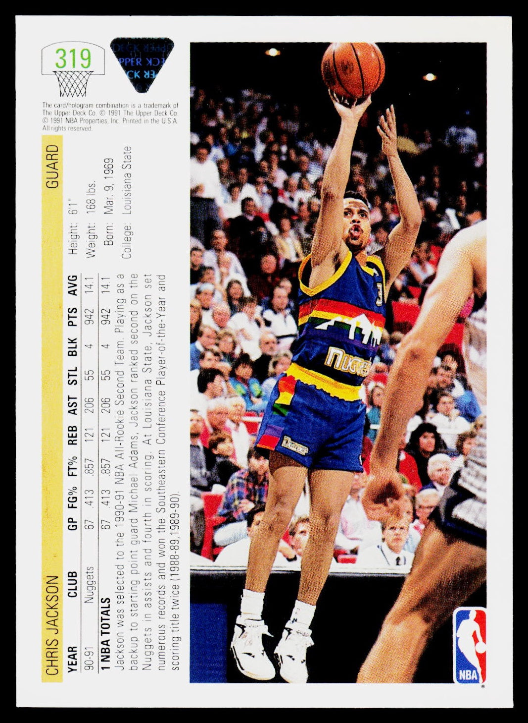 1991-92 Upper Deck #319 Chris Jackson