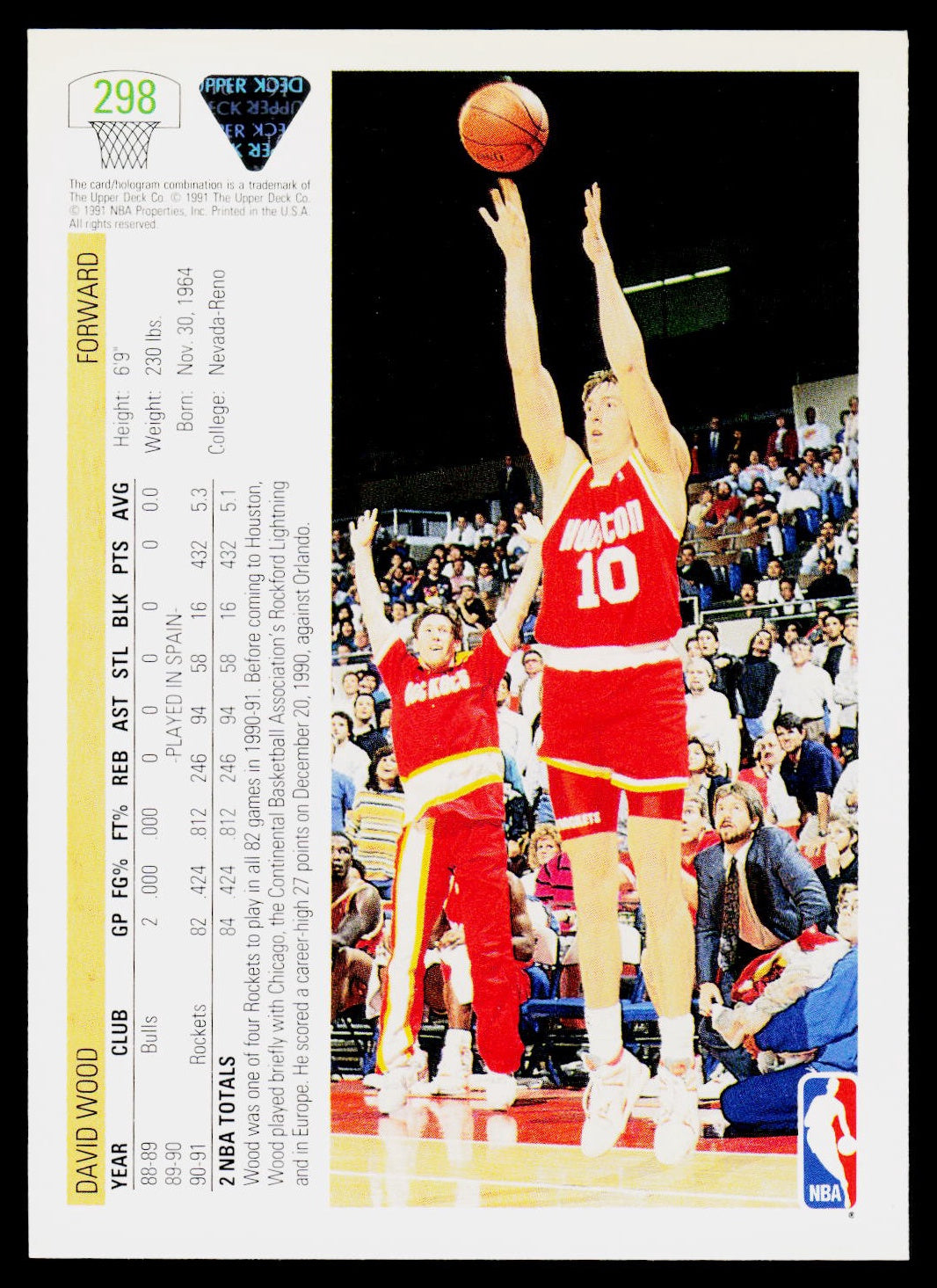 1991-92 Upper Deck #298 David Wood