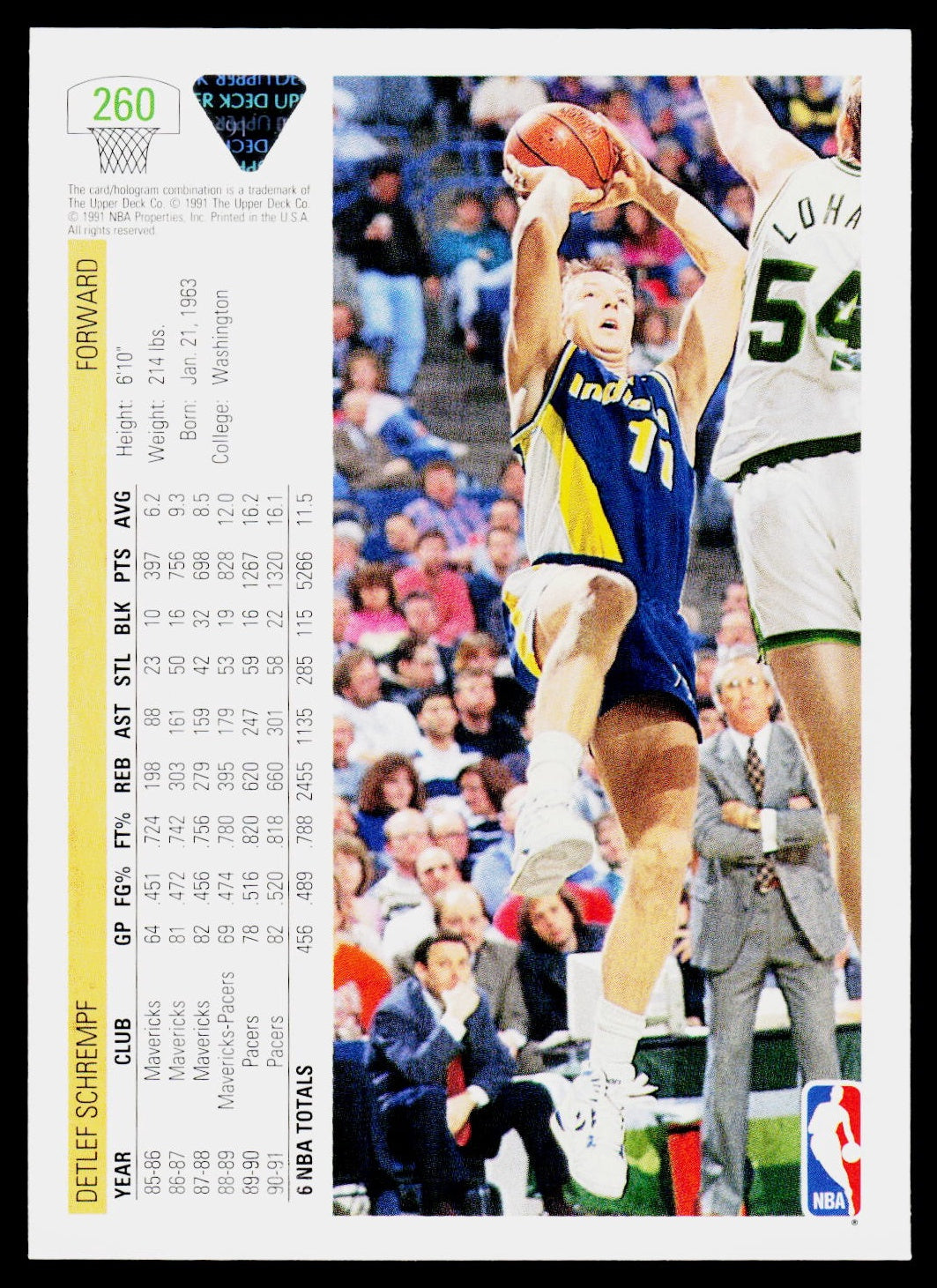 1991-92 Upper Deck #260 Detlef Schrempf