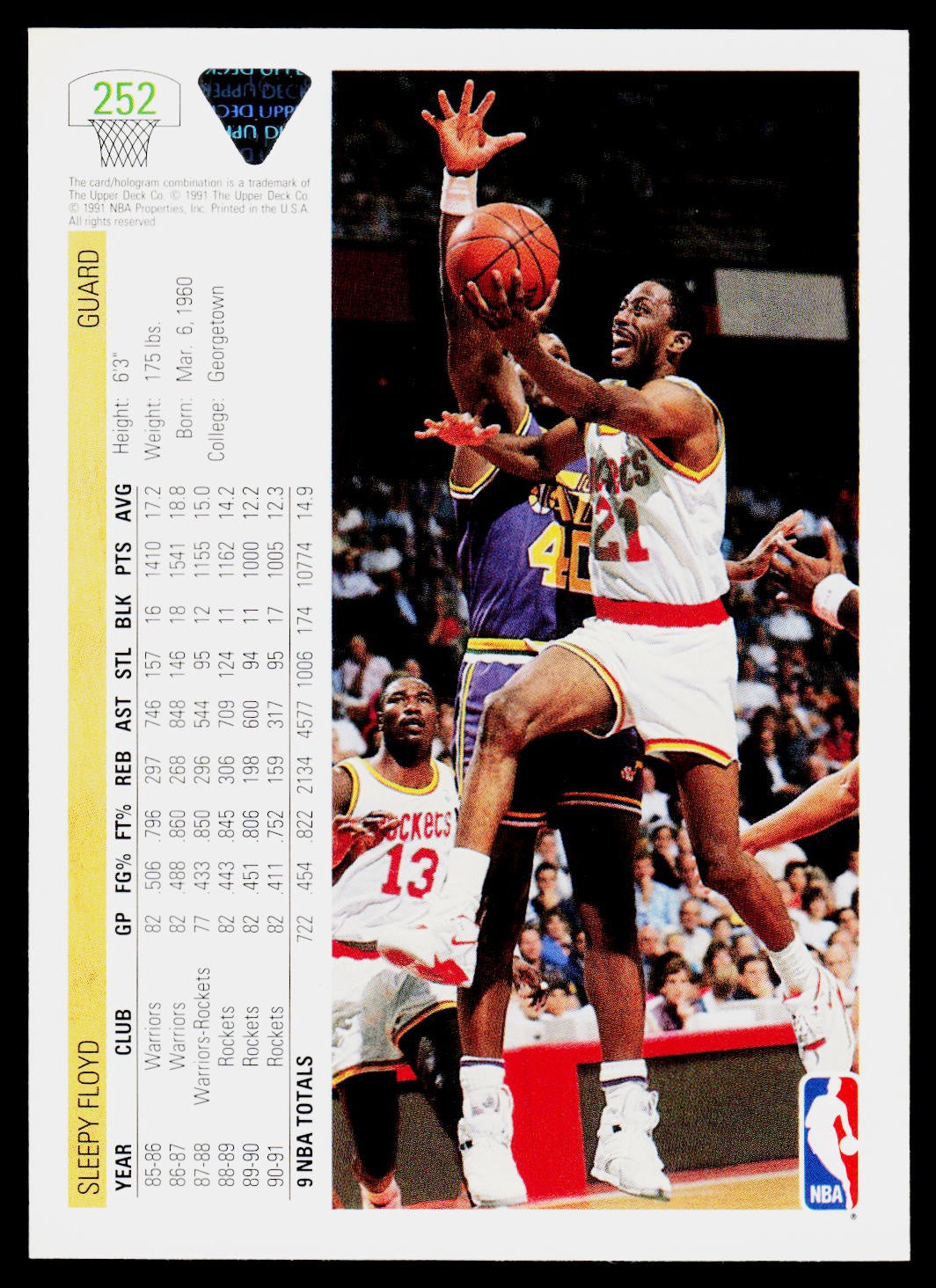 1991-92 Upper Deck #252 Sleepy Floyd