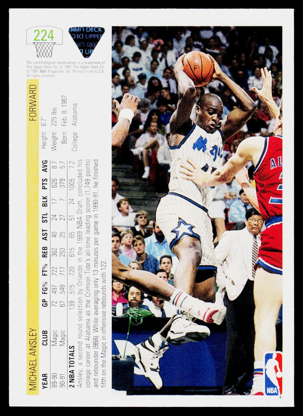 1991-92 Upper Deck #224 Michael Ansley