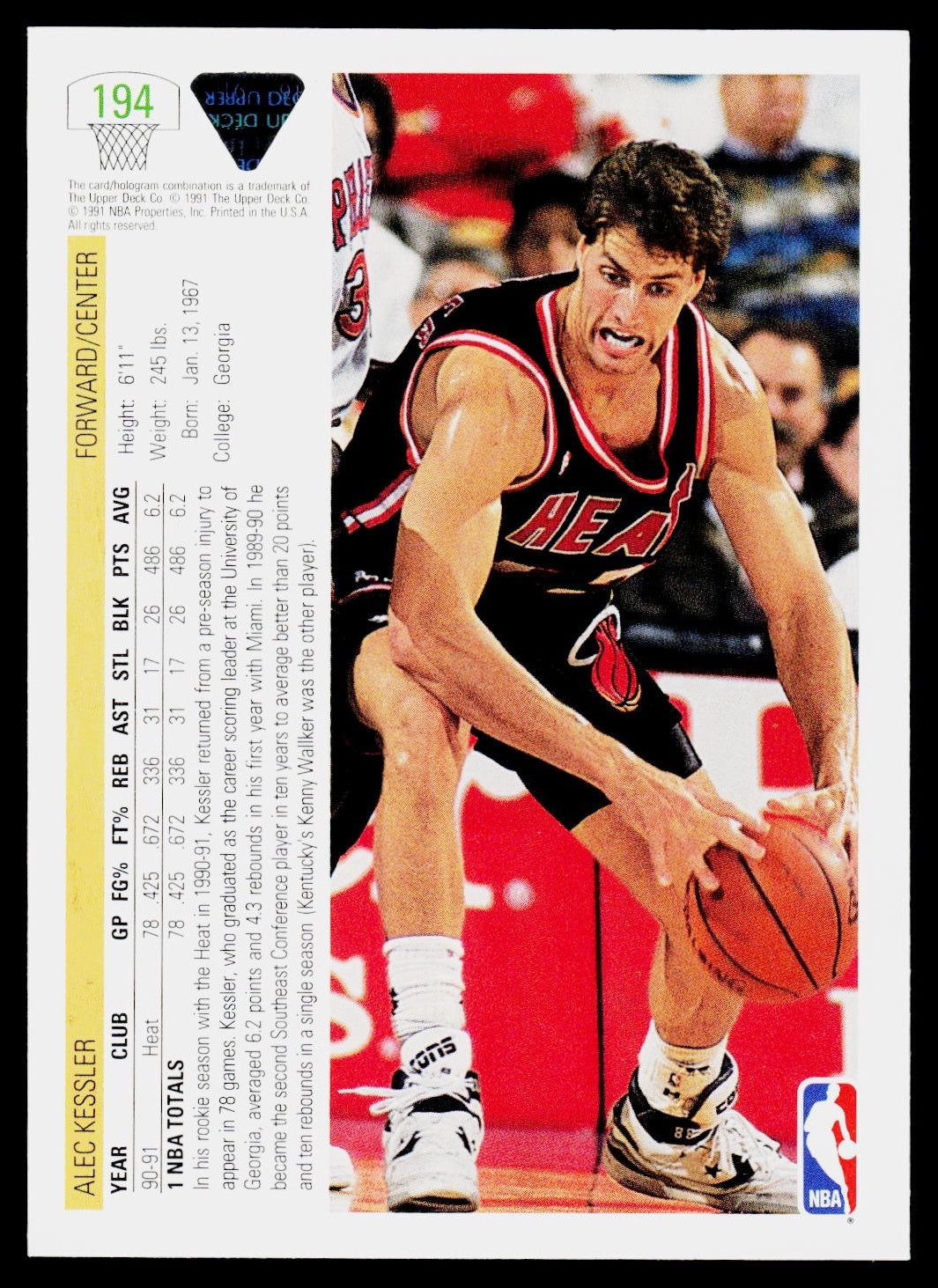 1991-92 Upper Deck #194 Alec Kessler