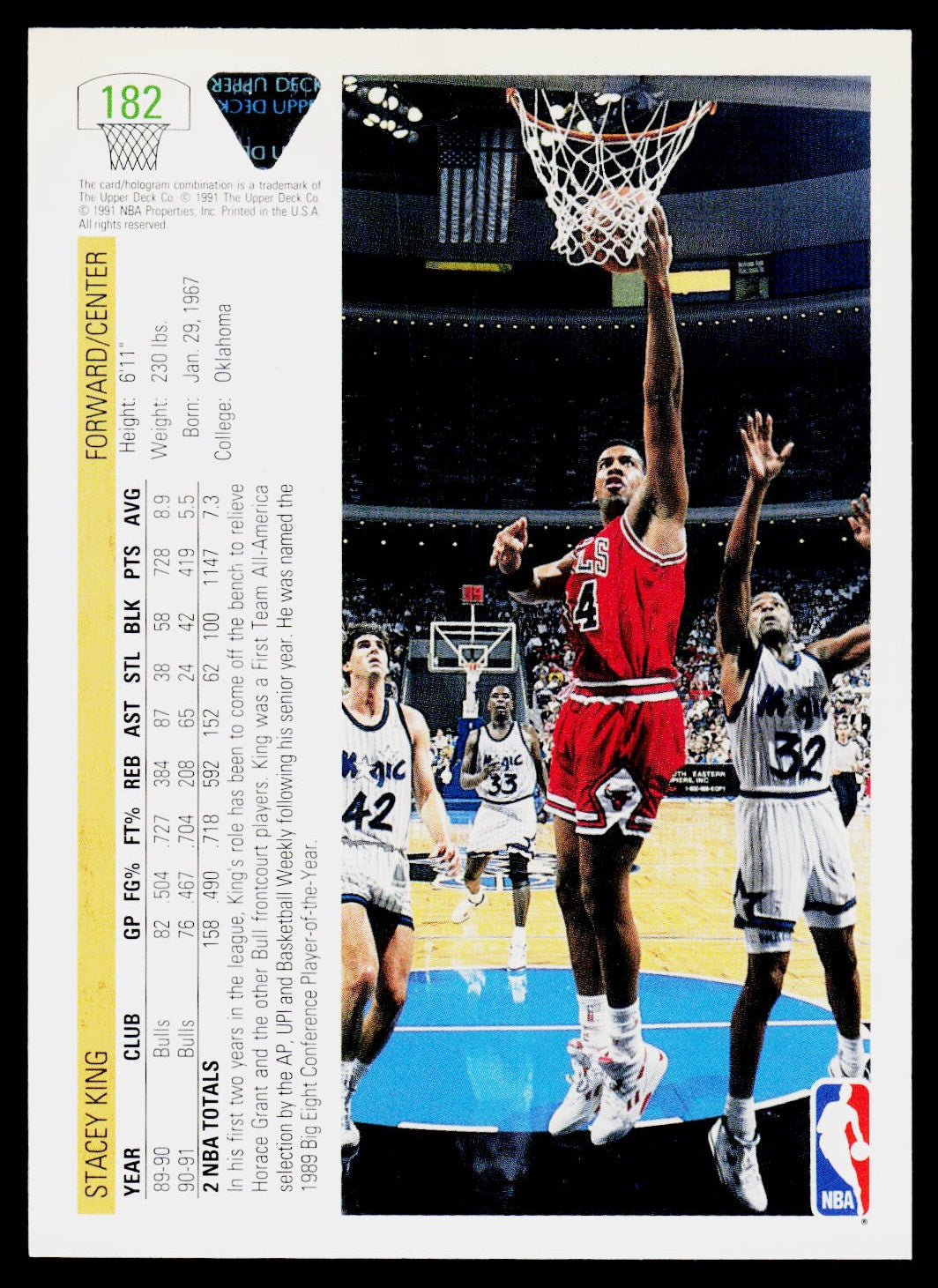 1991-92 Upper Deck #182 Stacey King