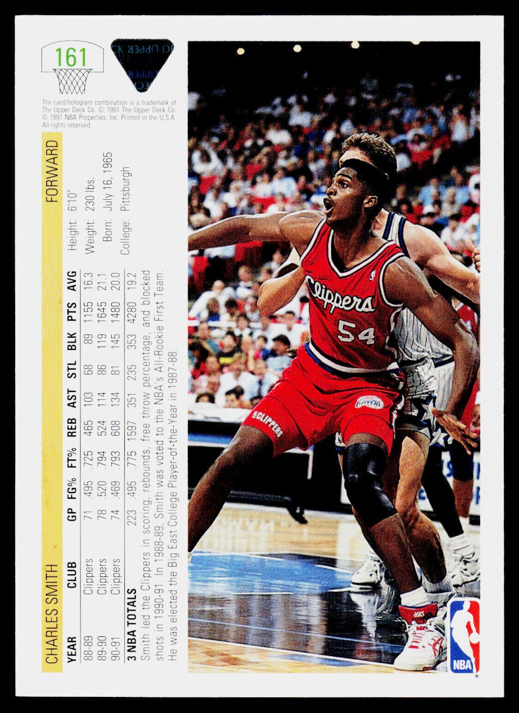 1991-92 Upper Deck #161 Charles Smith