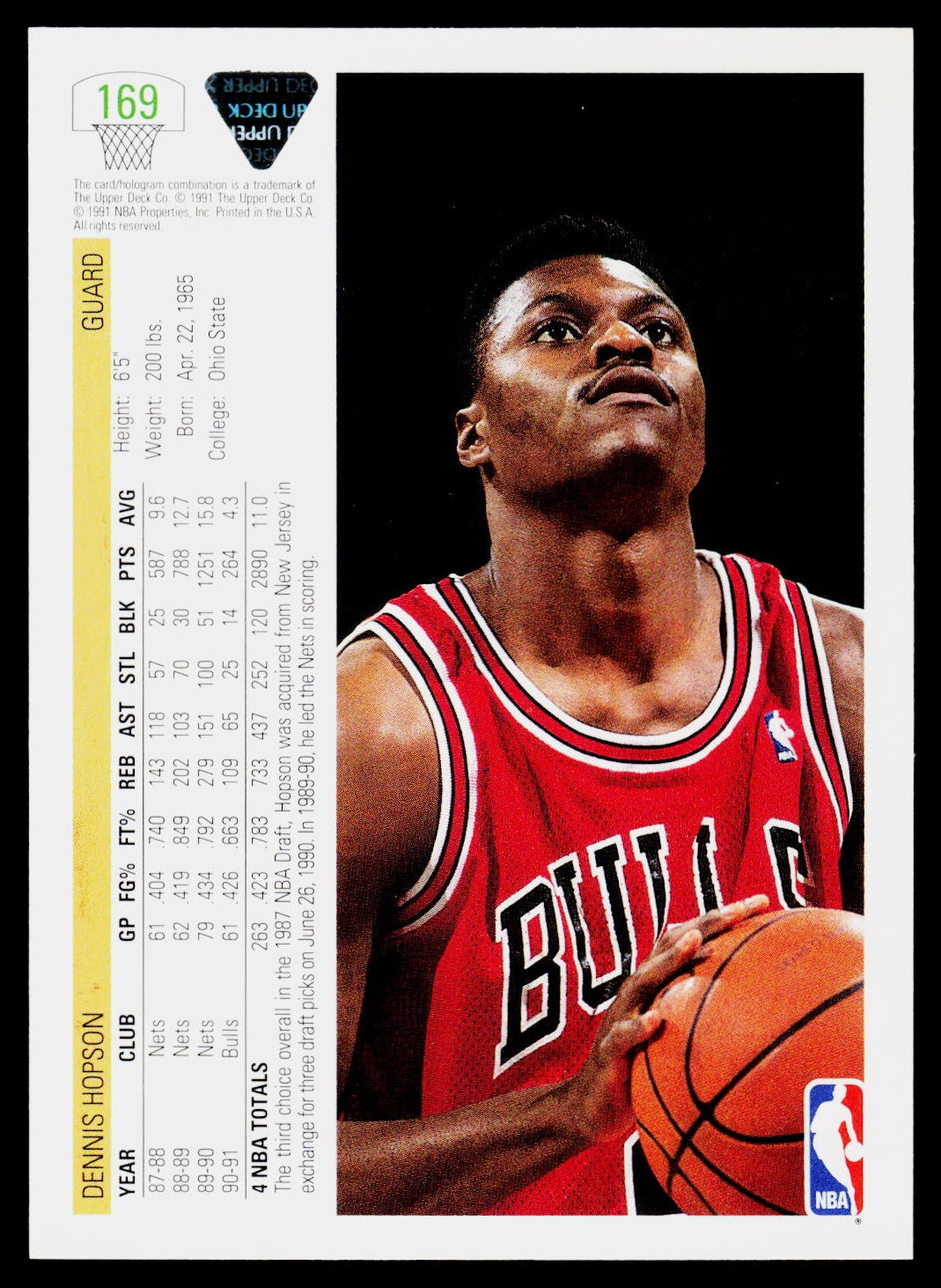 1991-92 Upper Deck #169 Dennis Hopson