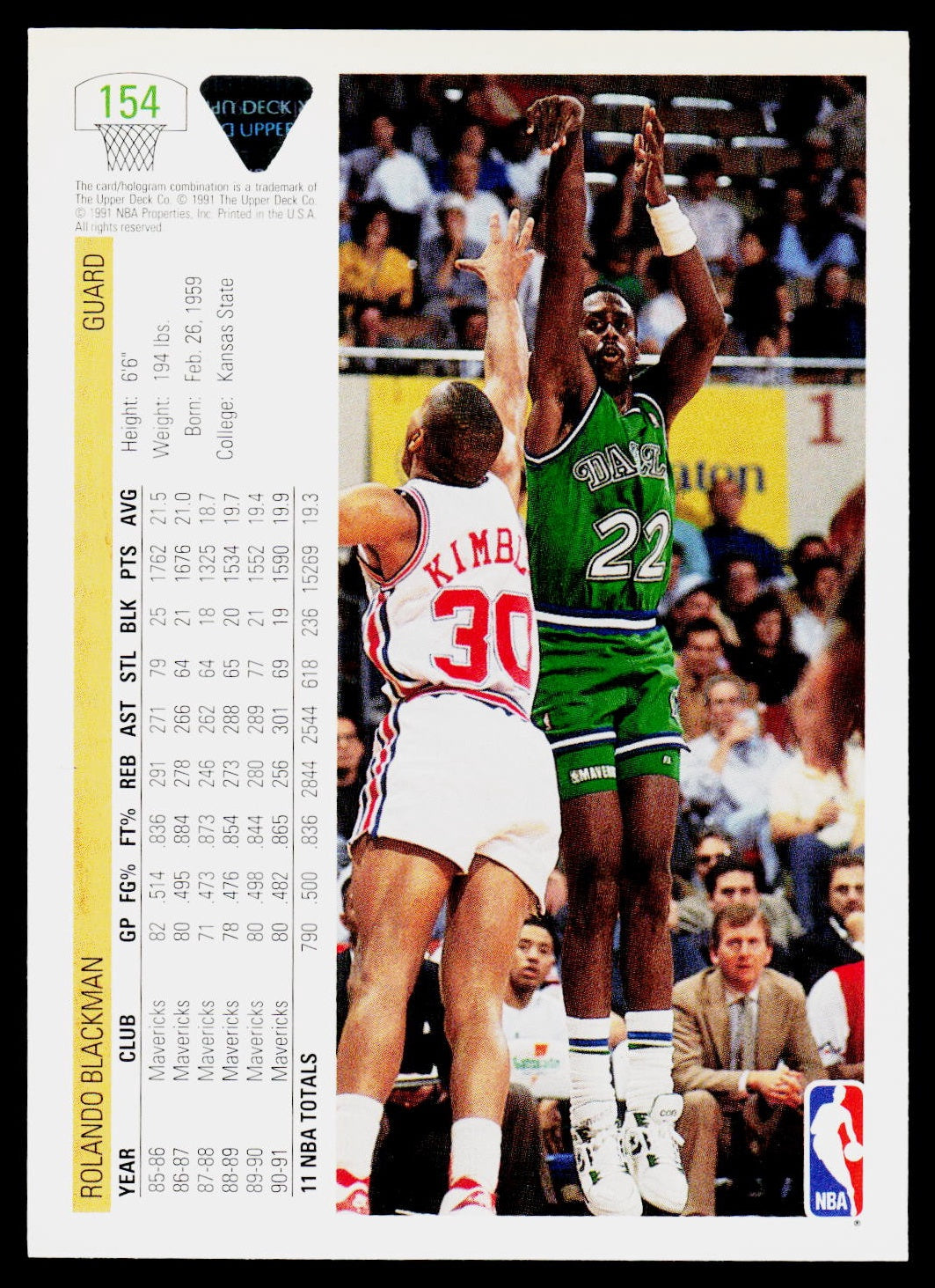 1991-92 Upper Deck #154 Rolando Blackman