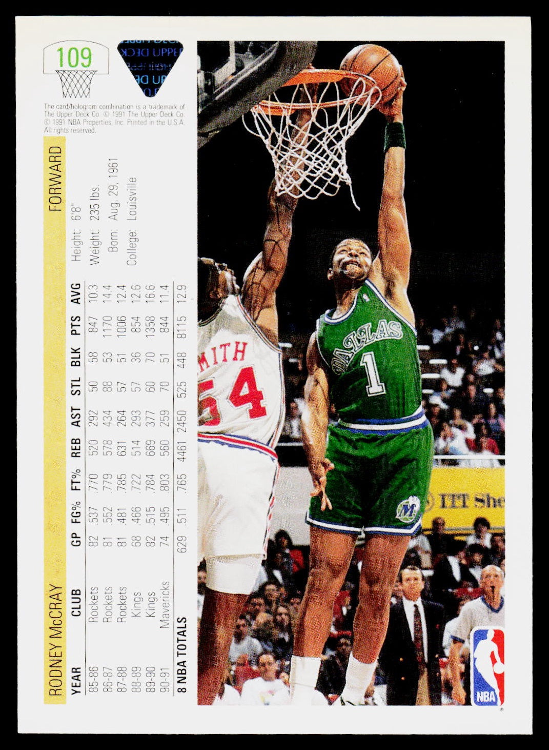 1991-92 Upper Deck #109 Rodney McCray