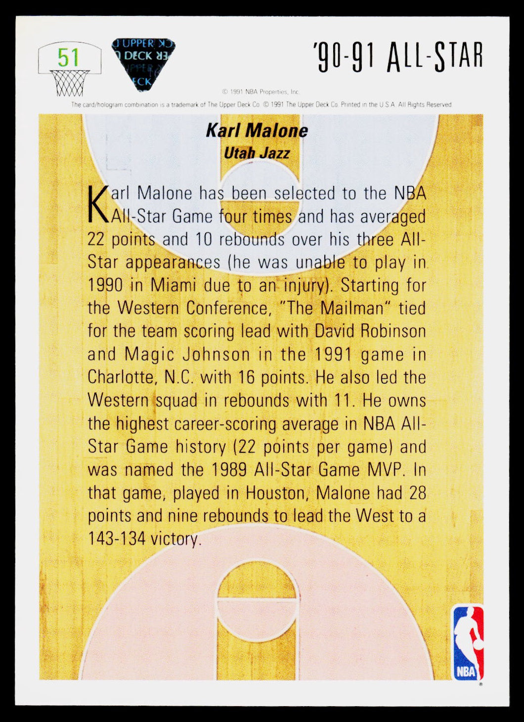 1991-92 Upper Deck #51 Karl Malone