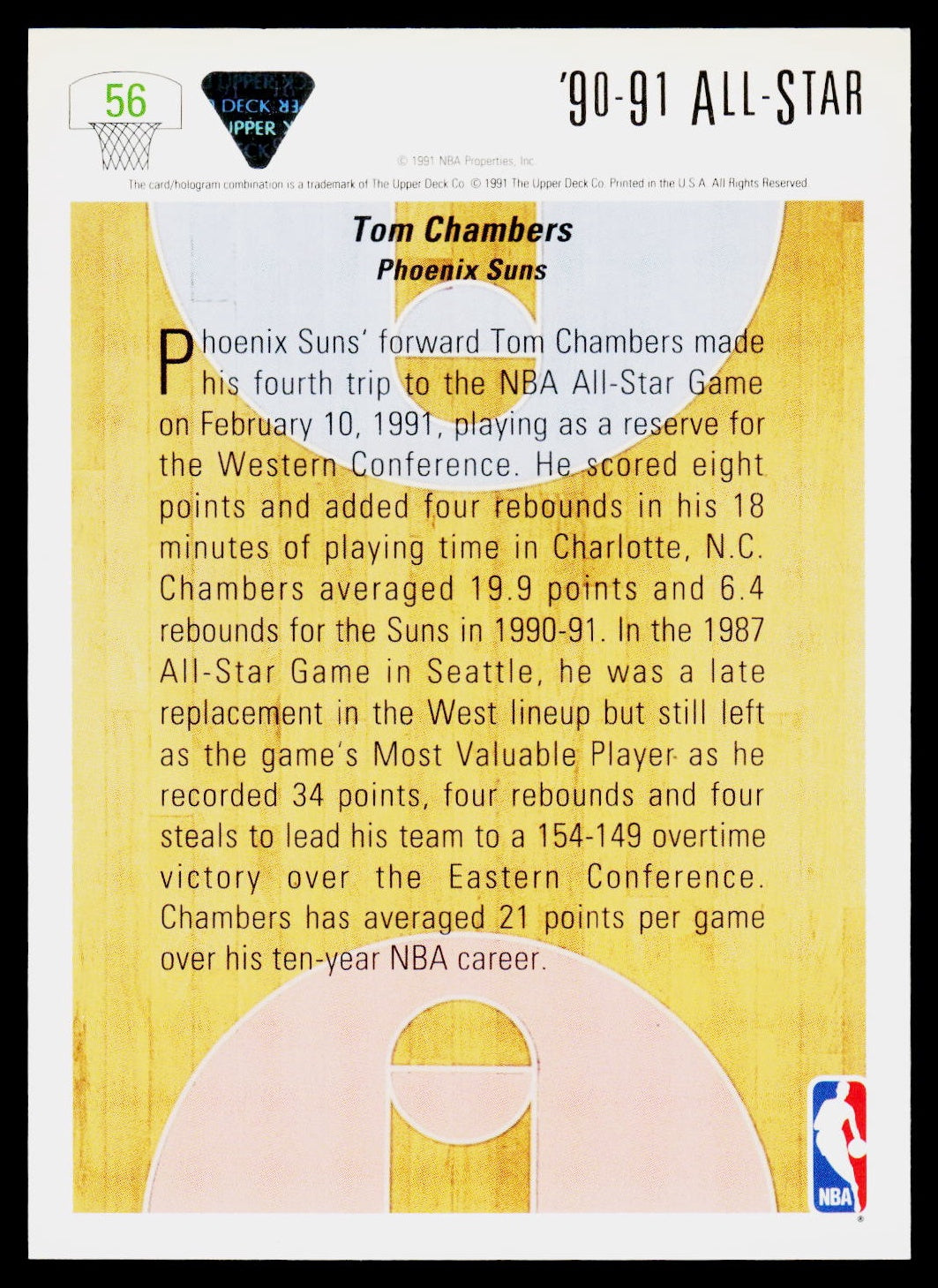 1991-92 Upper Deck #56 Tom Chambers